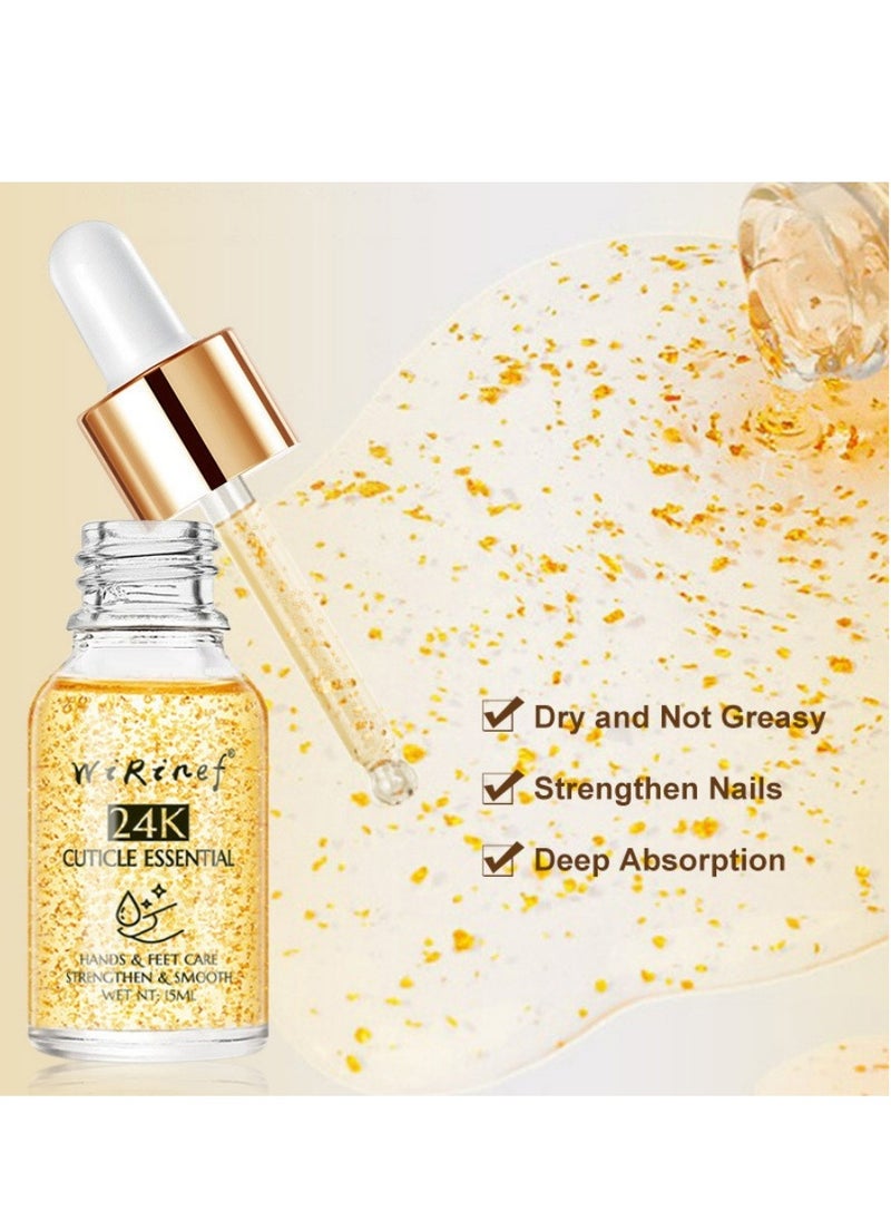 WiRinef Cuticle Essential Hands & Feet Care Strengthen &Smooth,  24K Cuticle Essential Cuticle Oil Nail Polish Cuticle Oil Strengthens Nail Cuticles Removes Moisturizes and Nourishes  - Image 5