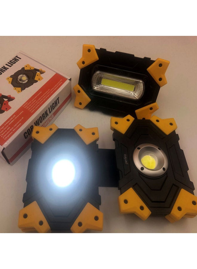 Loquat COB Work Light Rectangular Maintenance Auto Repair Light USB Rechargeable Warning Light Outdoor Emergency Flashlight Camping Light-Color:Battery Long COB (including 4 No. 5 Batteries) - Image 1