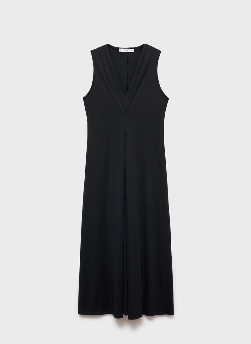 MANGO - V-Neck Knitted Dress - Image 1