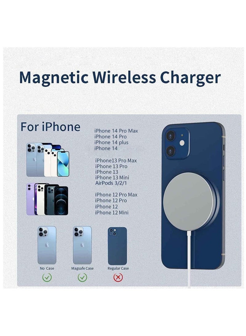 Coconut MagSafe Charger【MFI/UACK Certified】 Type C Fast Charging,Wireless Magnetic Fast PD Charging up to 15W Compatibility with iPhone 14,14 Plus,14 Pro,14 Pro Max , 13,12 series,AirPods Pro2 - Image 3