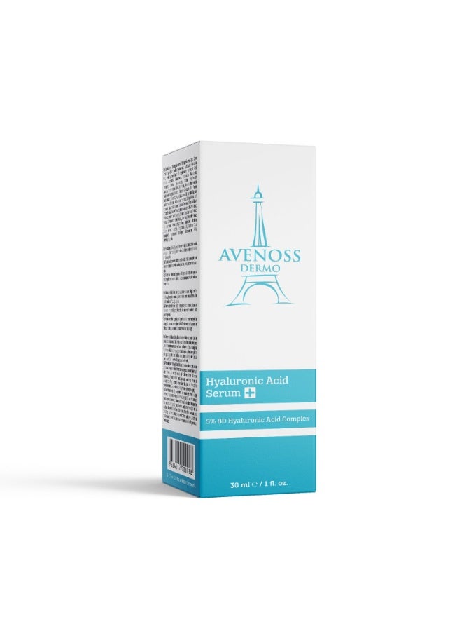 AVENOSS DERMO - 5% 8D Hyaluronic Acid Complex Serum for Intense Hydration & Skin Plumping - 30m