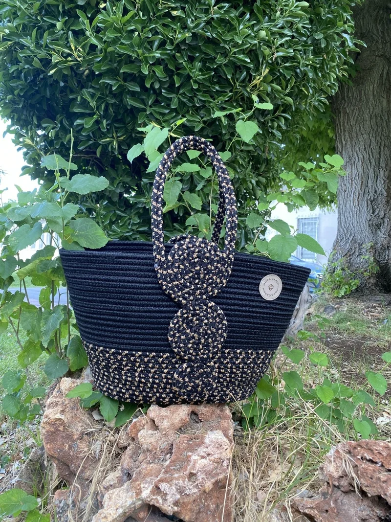BDZ Deri Jute Straw Look Handbag Beach Bag Shoulder Bag