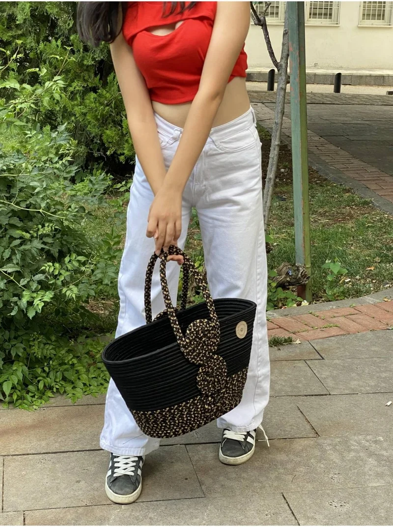 BDZ Deri Jute Straw Look Handbag Beach Bag Shoulder Bag