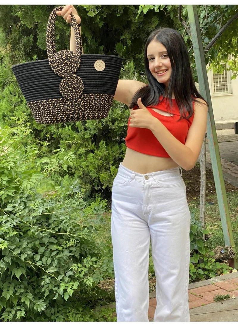 BDZ Deri Jute Straw Look Handbag Beach Bag Shoulder Bag