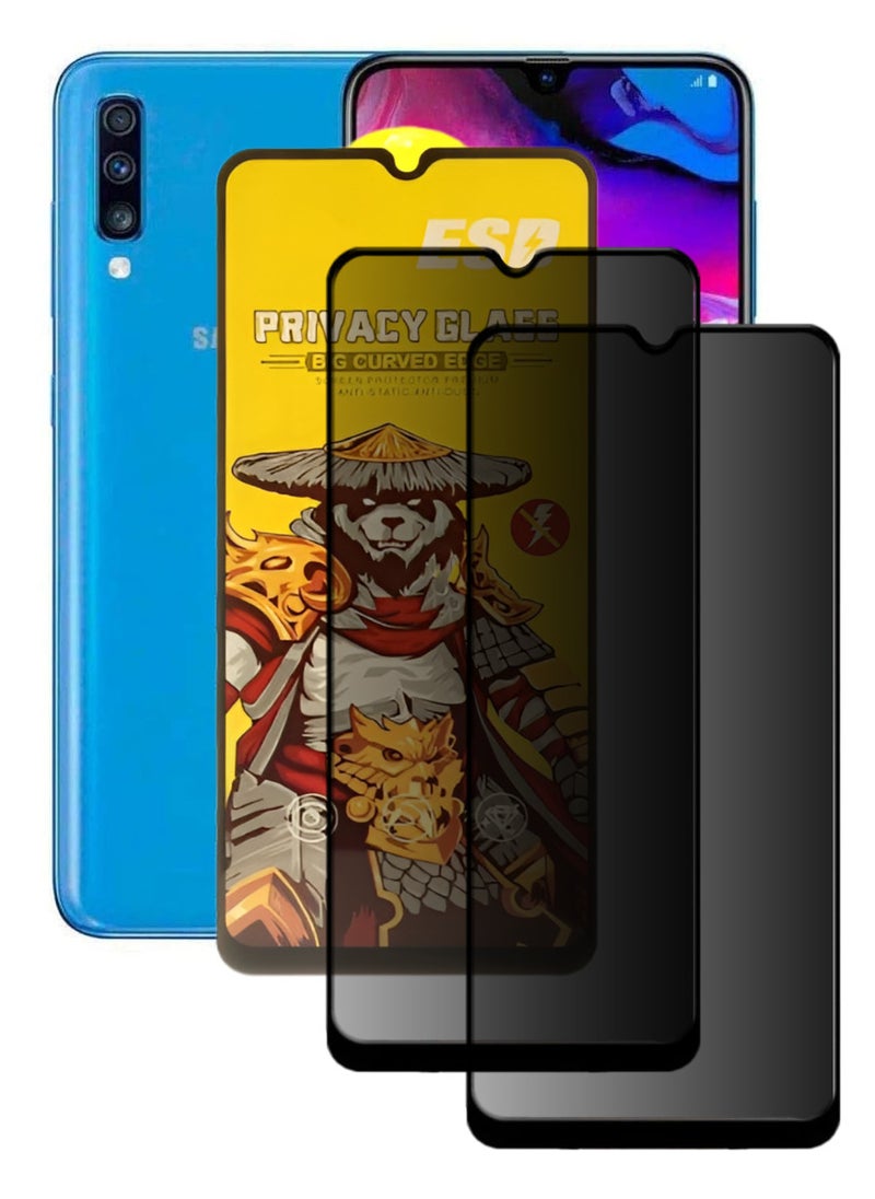 ESD 2 Pieces Tempered Dustproof Privacy Glass Screen Protector Compatible For Samsung Galaxy A70 - Image 1