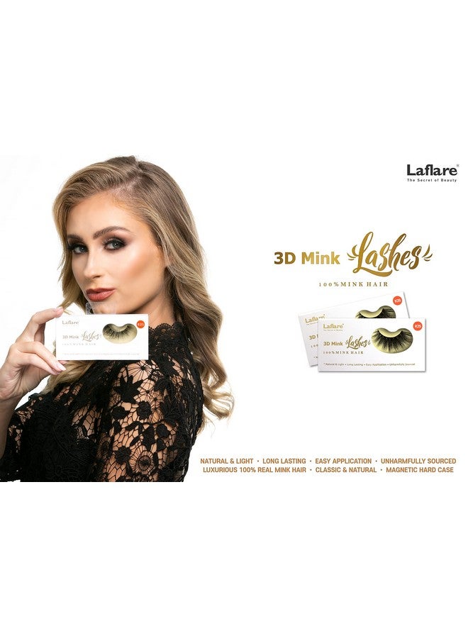 Laflare 3D 100% Real Mink Eyelashes, Luxurious Handmade, Light, Natural, Long Lasting, Easy To Apply False Lashes (K21) - Image 5