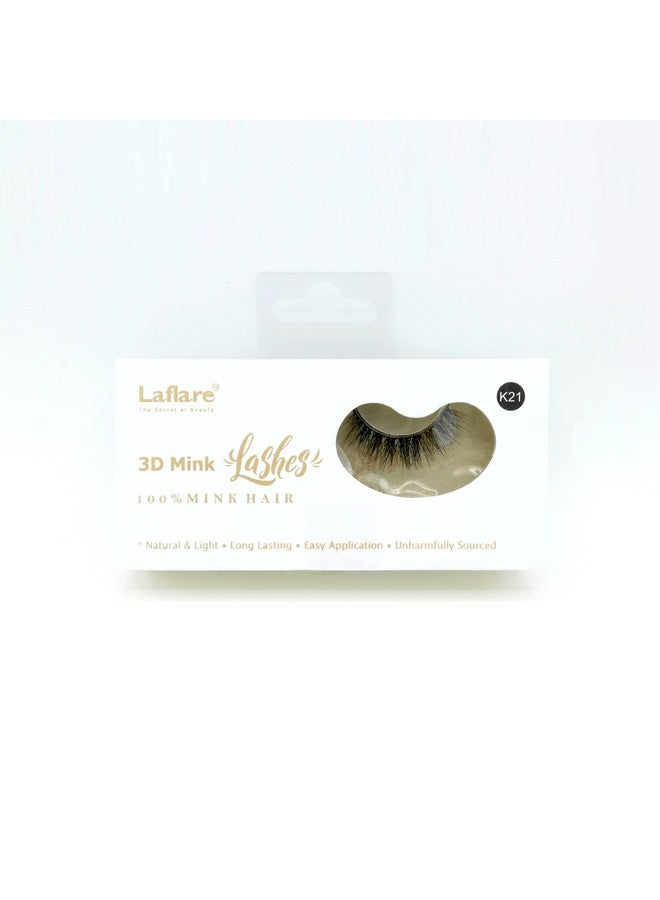 Laflare 3D 100% Real Mink Eyelashes, Luxurious Handmade, Light, Natural, Long Lasting, Easy To Apply False Lashes (K21) - Image 2