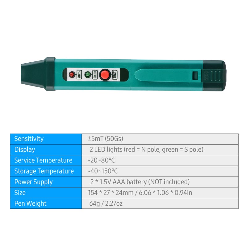 Magnetic Pole Pen Blue Mini Portable - One Button Operation Polarity Tester for Magnetic Field Polarity Identification, Professional Magnet Detection - Image 5
