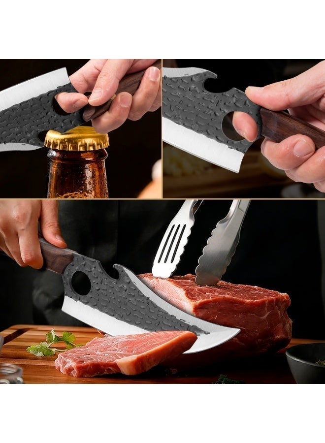 OSOOKE 3-Piece Japanese Knife Set, Forged Chef Knife, Boning Knife and Nakiri, Wood Handle - Image 3