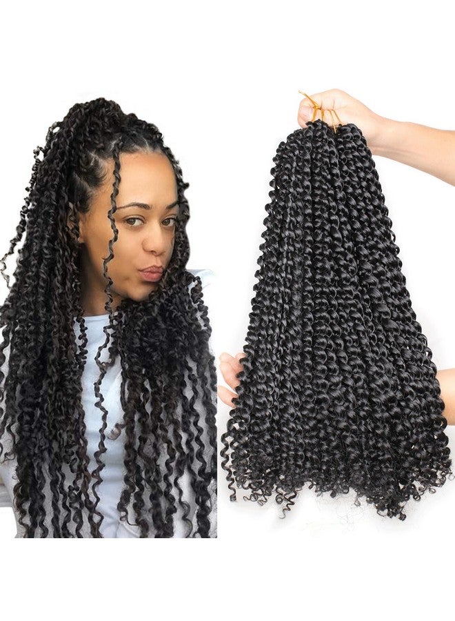 Leeven 18 Inch Passion Twist Crochet Hair 126 Strands Natural Black Water Wave Crochet Hair For Butterfly Locs Passion Twist Hair For Women Long Synthetic Bohemian Braids Crochet Hair 1B - Image 1