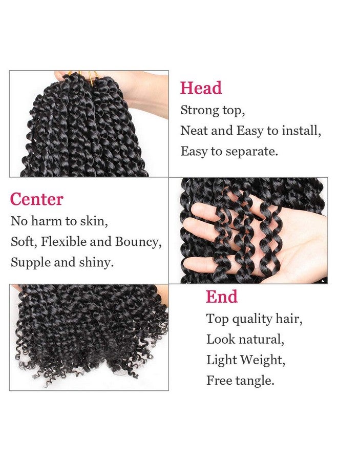 Leeven 18 Inch Passion Twist Crochet Hair 126 Strands Natural Black Water Wave Crochet Hair For Butterfly Locs Passion Twist Hair For Women Long Synthetic Bohemian Braids Crochet Hair 1B - Image 2