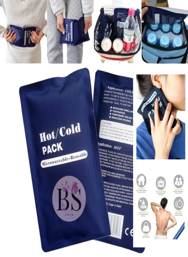 BS AMOR Gel Cold & Hot Packs 5x10 in, Reusable Warm or Ice Packs for Injuries, Hip, Shoulder, Knee, Back Pain - Hot & Cold Compress for Swelling, Bruises, Surgery - Image 1