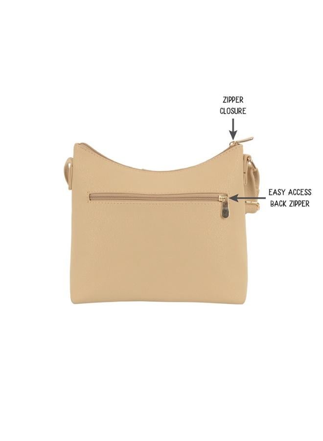 Baggit Women Beige Sling Bag Small Size | Ladies Stylish Casual Cross Body Purse Handbag - Image 4