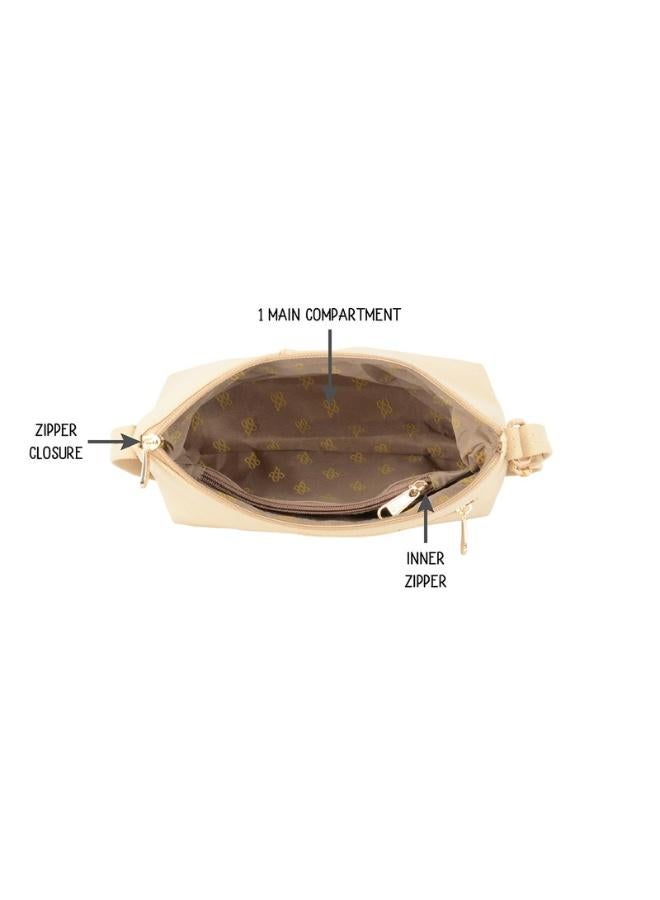 Baggit Women Beige Sling Bag Small Size | Ladies Stylish Casual Cross Body Purse Handbag - Image 5