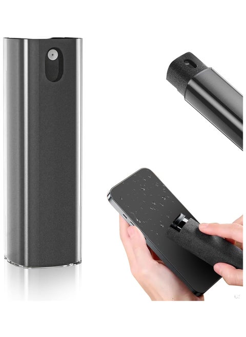 3-in-1 Screen Cleaner Kit with Microfiber Cloth - Portable Refillable Spray Bottle for Phone, TV, Monitor, Computer, Car Screen - Dark Gra,With protective case