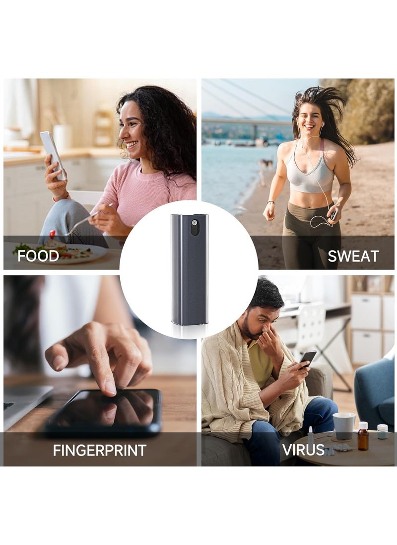 NNEWVANTE - 3-in-1 Screen Cleaner Kit with Microfiber Cloth - Portable Refillable Spray Bottle for Phone, TV, Monitor, Computer, Car Screen - Dark Gra,With protective case - Image 1