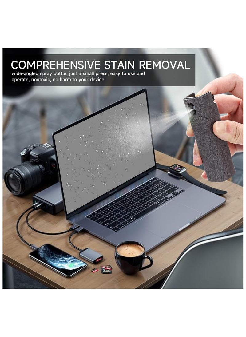 NNEWVANTE - 3-in-1 Screen Cleaner Kit with Microfiber Cloth - Portable Refillable Spray Bottle for Phone, TV, Monitor, Computer, Car Screen - Dark Gra,With protective case - Image 1