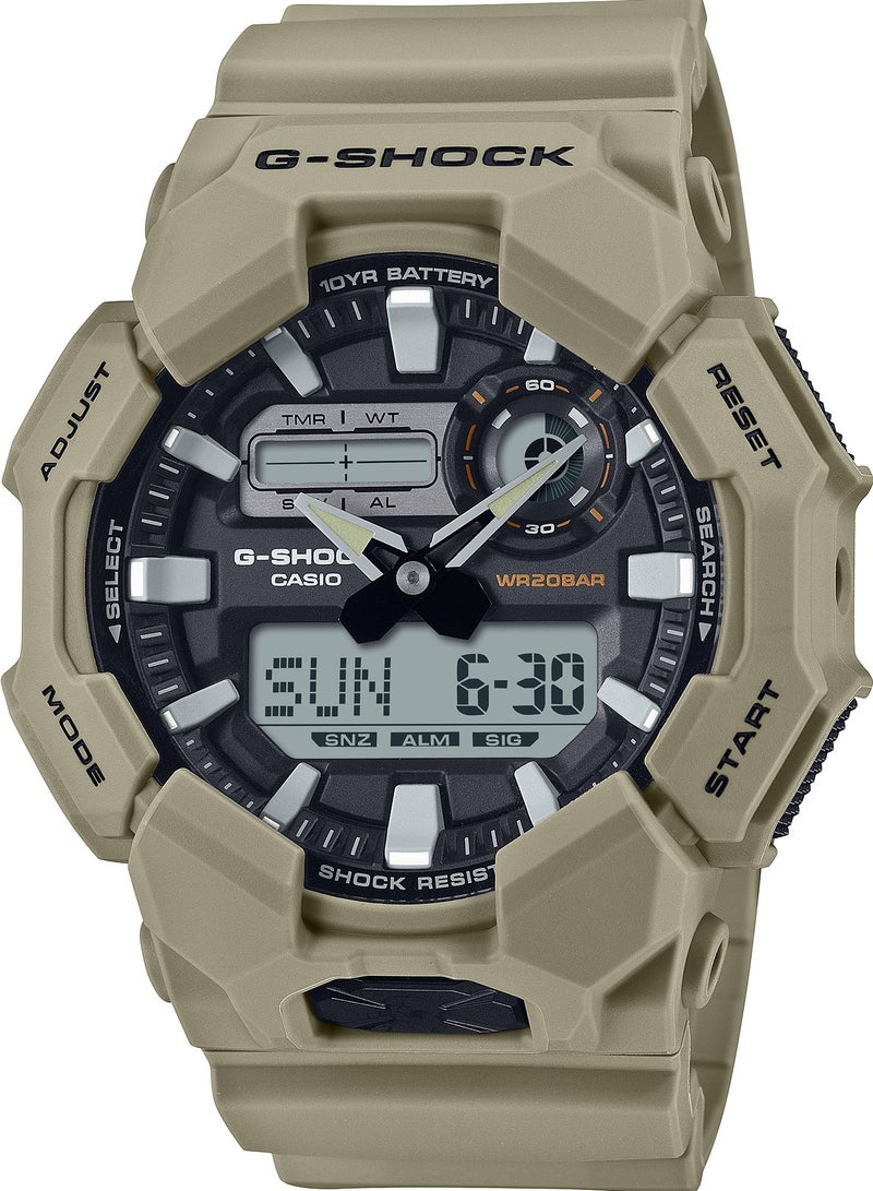 G-SHOCK Analog Digital Bio-Based Khaki Green Resin Band Men's Watch GA-010-5A - Image 1