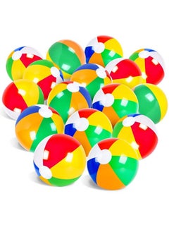 Coopay 24 Pack Inflatable Beach Balls Classic Rainbow Swimming Pool Ball Birthday Beach Party Decoration Summer Water Games Gifts 8 To 12 Inches From Inflated To Deflated  - Image 2