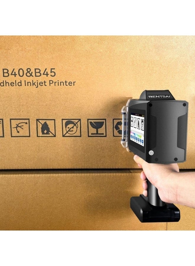 بنتساي طابعة نفث الحبر محمولة باليد برأس مزدوج Bentsai B45، ارتفاع طباعة 46 مم، لرموز QR والباركود - Image 4