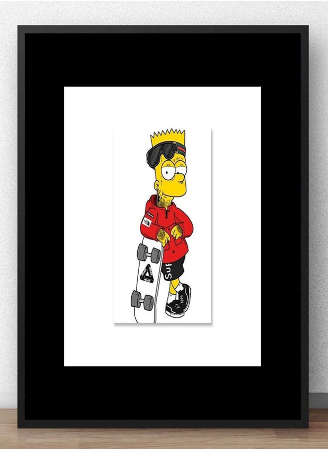 Generic - (Assembly frame) Disney Classial Animation The Simpsons Bart Poster Simpsons Bart Wall Art Canvas  Prints for Living Room Home Decor poster - Image 1