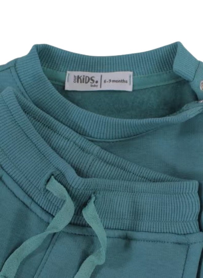 اوركيدز طقم بيجاما قطني للاولاد الصغار الصغار – نعناعي مع طباعة ثعلب "You Are My Hero" - Image 3