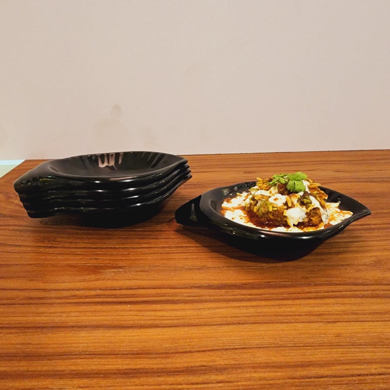 Swift International Shankh Chat Plate, Perfect for Serving an Array of Snacks, chaat, and appetizers. Set of 6 - Image 2