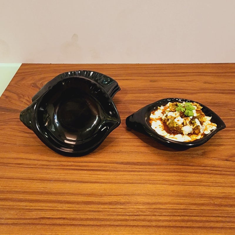 Swift International Shankh Chat Plate, Perfect for Serving an Array of Snacks, chaat, and appetizers. Set of 6 - Image 1