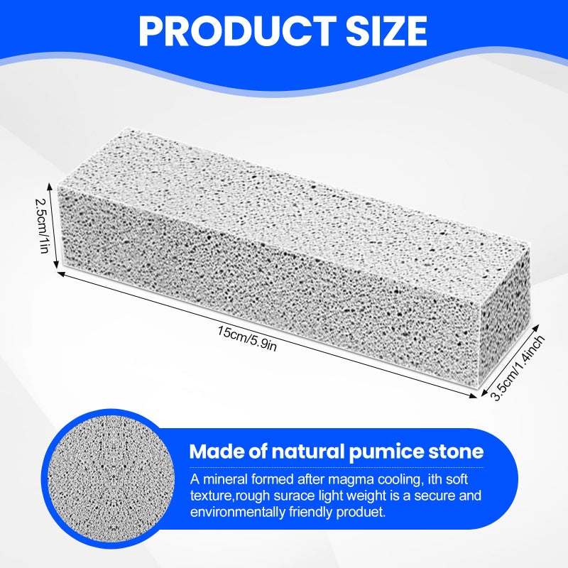 Riuja 6 Pack Pumice Stone Toilet Bowl Cleaner, Pumice Stone for Cleaning, Powerfully Cleans Toilets, Bathtubs, Grills, Swimming Pools, Sinks - Image 2
