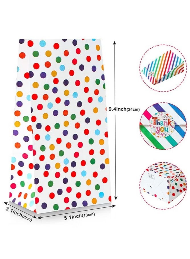 20 Pack Colorful Paper Bag Gift Bag with Thank You Sticker for Kids Party Birthday Sweet Goodie Candy Bakery - Image 2