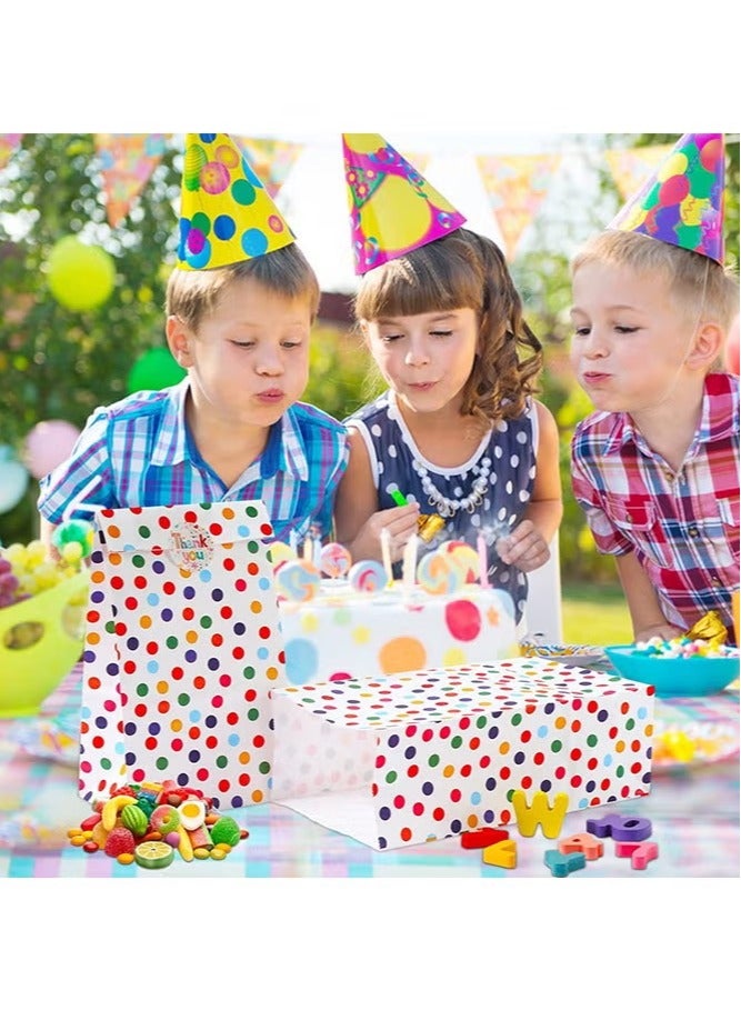 20 Pack Colorful Paper Bag Gift Bag with Thank You Sticker for Kids Party Birthday Sweet Goodie Candy Bakery - Image 3