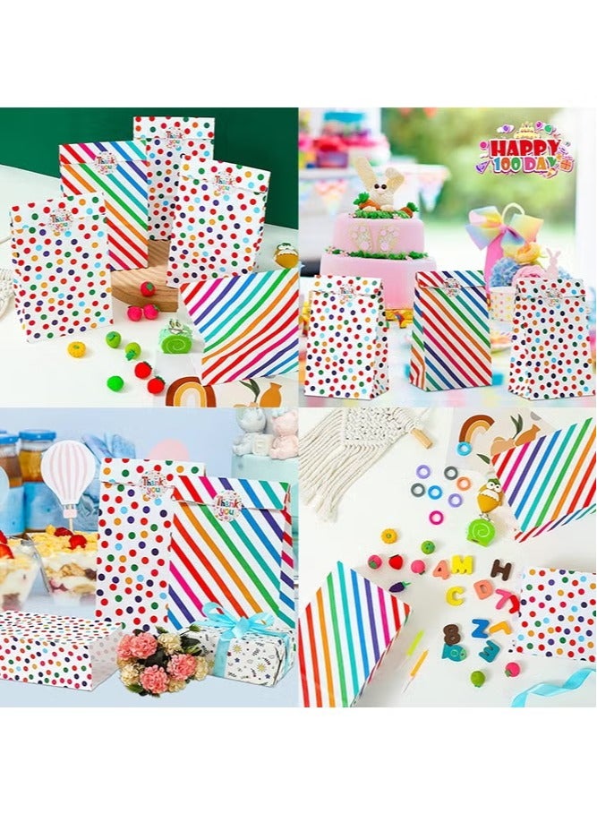 20 Pack Colorful Paper Bag Gift Bag with Thank You Sticker for Kids Party Birthday Sweet Goodie Candy Bakery - Image 4