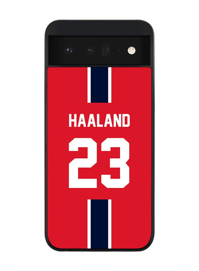 Stylizedd Rugged Black edge case for Google Pixel 6 5G Slim fit Soft Case Flexible Rubber Edges Anti Drop TPU Gel Thin Cover - Football Team - Norway Player Name - Haaland - Image 1