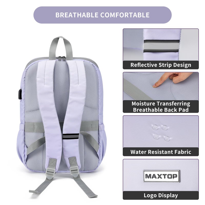 MAXTOP Deep Storage Laptop Backpack with USB Charging Port[Water Resistant] College Computer Bookbag Fits 16 Inch Laptop - Image 5