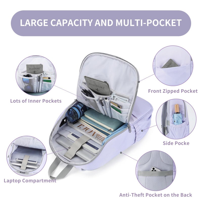 MAXTOP Deep Storage Laptop Backpack with USB Charging Port[Water Resistant] College Computer Bookbag Fits 16 Inch Laptop - Image 2