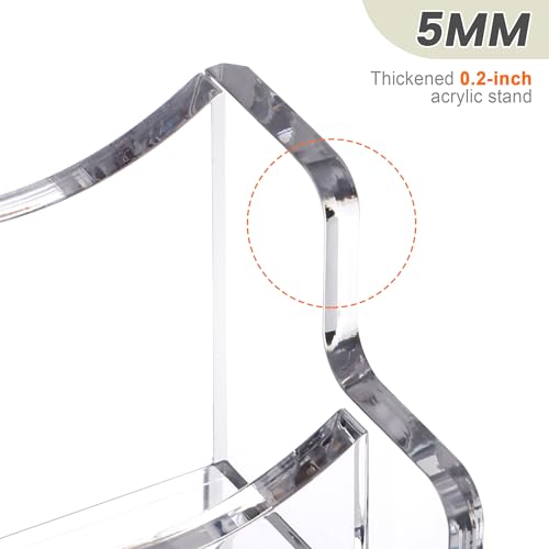 SANRUI Business Card Holder for Desk Clear Acrylic Business Card Holders, Business Card Display Stand 4 Tier 12 Slots - Image 4