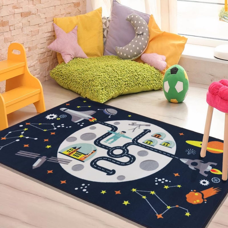 Urban Space 3D Digital Printed Carpet for Living Room Rug for Bedroom Carpet with Anti Skid Backing 4ft x 6ft DR1025