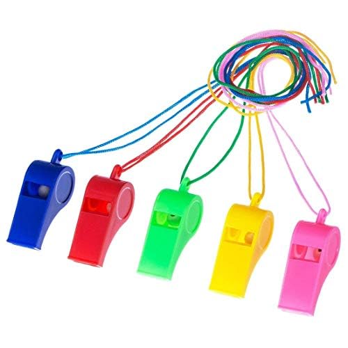 advancedestore Rainbowl Whistle Nylon Treaded Party Favors, Bulk Toys, And Noisemakers For Boys And Girls-Pack Of 5- Multi Color, For Kid - Image 1