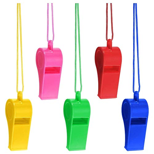 advancedestore Rainbowl Whistle Nylon Treaded Party Favors, Bulk Toys, And Noisemakers For Boys And Girls-Pack Of 5- Multi Color, For Kid - Image 4