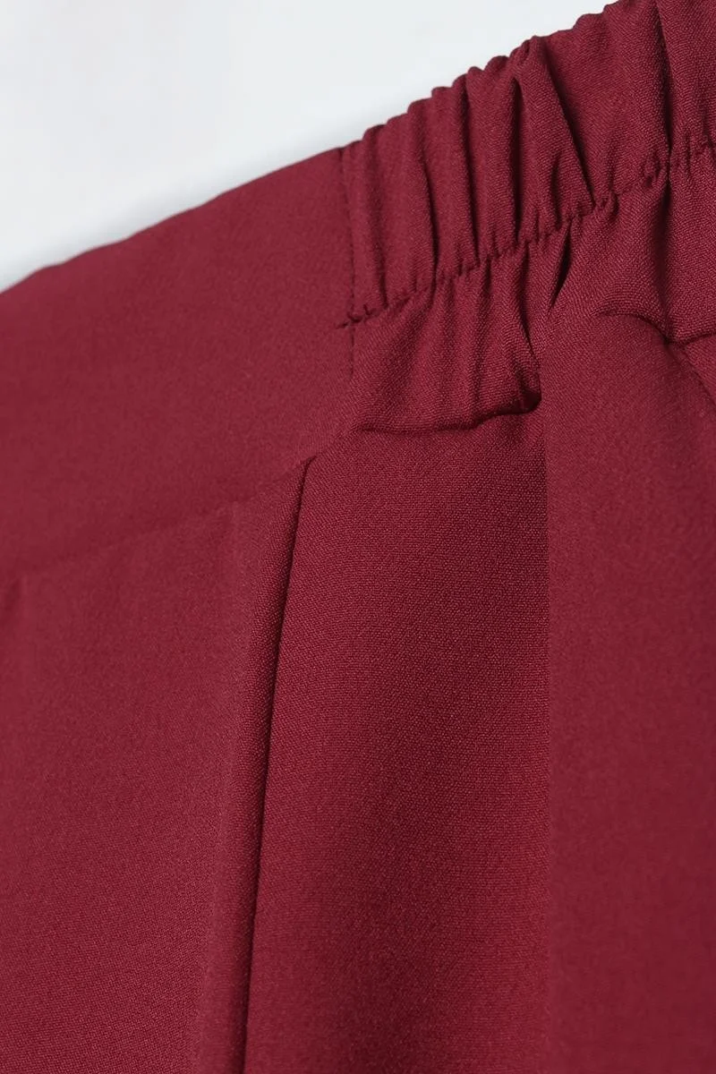 Allday Cherry Bruise-Elastic Waist Carrot Trousers