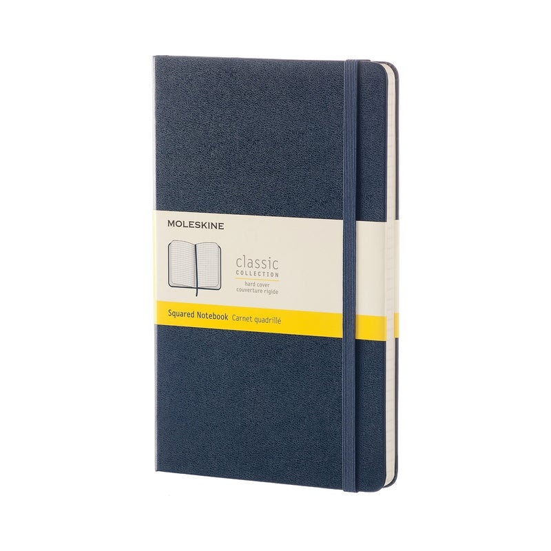 MOLESKINE Large Notebook Squared Pages Sapphire Blue Hard Cover 240 Pages - Image 1