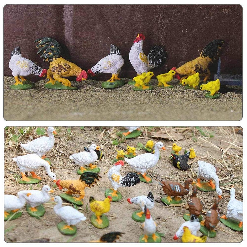 إيف مودل 30pcs o Gauge Farm Animal 1:43 Painted Dicker Duck Goose PVC Model Train Layout AN4304-30-AMUS - Image 2