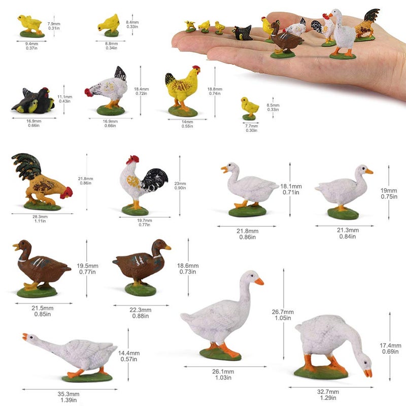 إيف مودل 30pcs o Gauge Farm Animal 1:43 Painted Dicker Duck Goose PVC Model Train Layout AN4304-30-AMUS - Image 4
