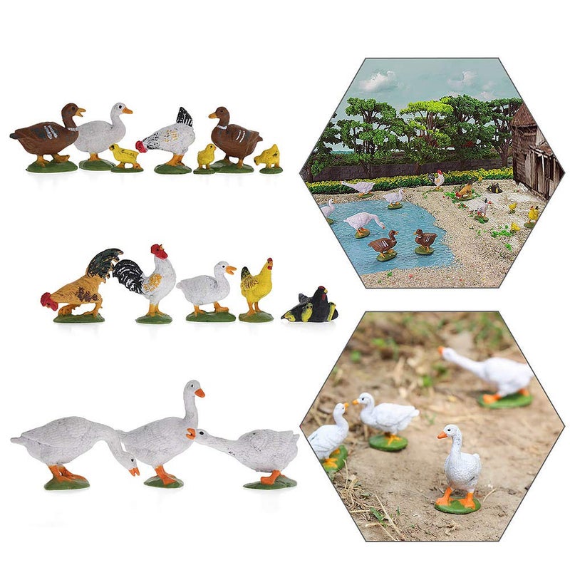 إيف مودل 30pcs o Gauge Farm Animal 1:43 Painted Dicker Duck Goose PVC Model Train Layout AN4304-30-AMUS - Image 1