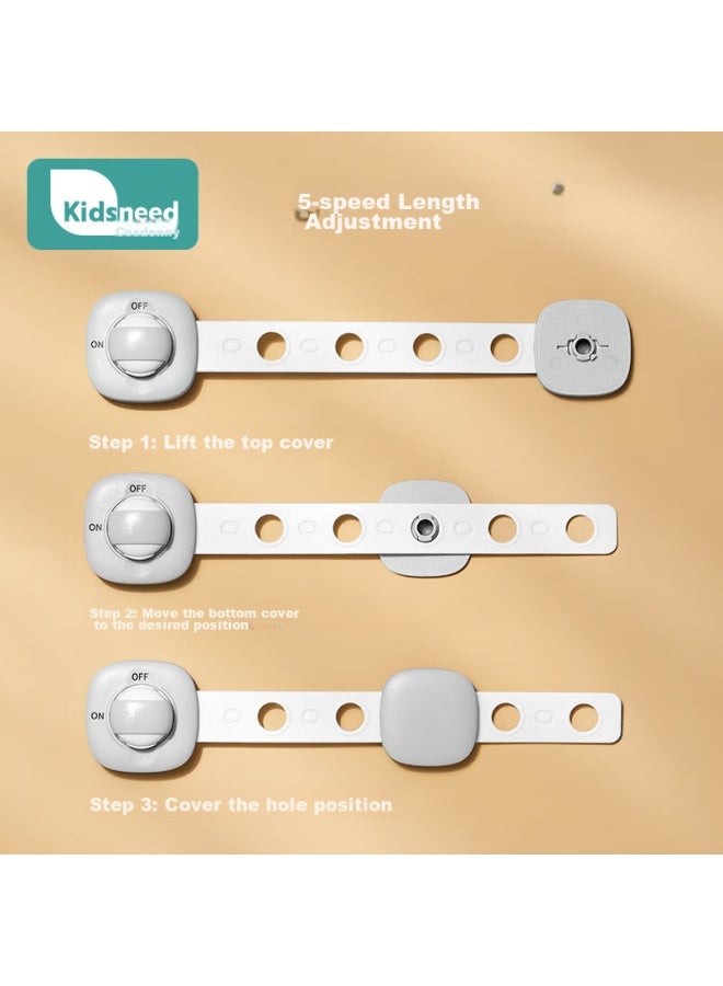 Kidsneed Kesdeni Drawer Lock, Child Safety Lock, Cabinet Door Drawer Anti-open Anti-pinch Handle, Baby Sliding Door Refrigerator Lock, 6-pack - Image 4