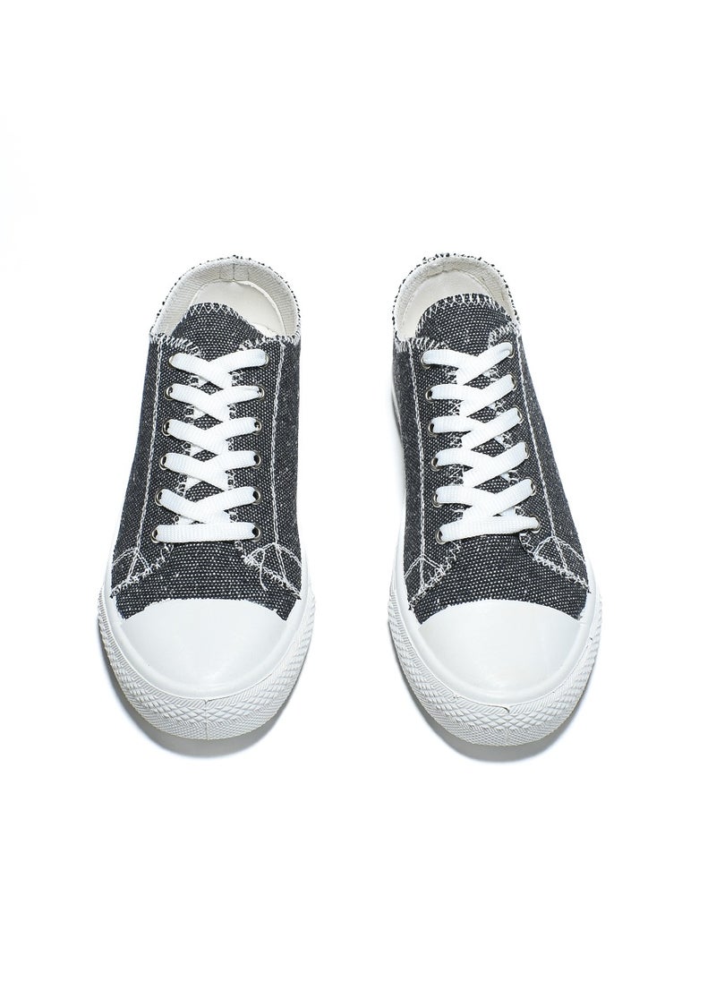Desert - Basic Lace-Up Knit Flat Sneakers For Men - Image 1