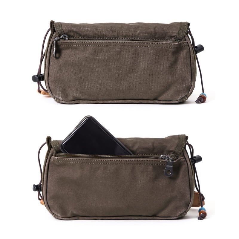 GOOTIUM Canvas Small Crossbody Purse - Flap Shoulder Bag Daily Essentials Pouch, Umber - Image 5