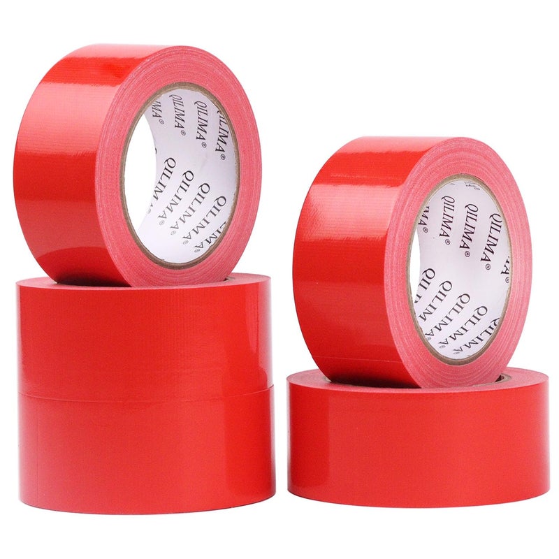 QILIMA 5-Pack Red Duct Tape, Professional Grade Duct Tape for Photographers,Industrial, Professional Use, 2 Inch X 30 Yards - Image 2