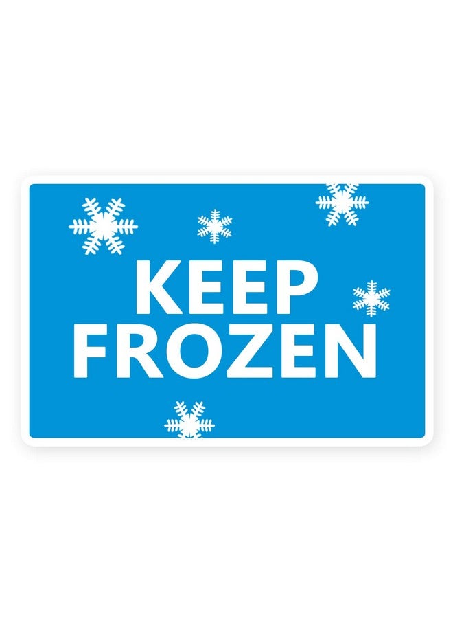 Besttile - Keep Frozen Shipping Label Waterproof White/Blue Packing Sticker,2X3 Inch Adhesive Handling Warning Sticker 300 Pcs Per Roll. - Image 1