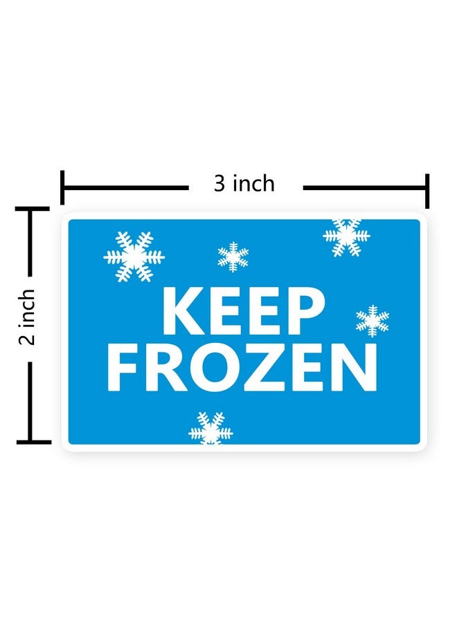 Besttile - Keep Frozen Shipping Label Waterproof White/Blue Packing Sticker,2X3 Inch Adhesive Handling Warning Sticker 300 Pcs Per Roll. - Image 1